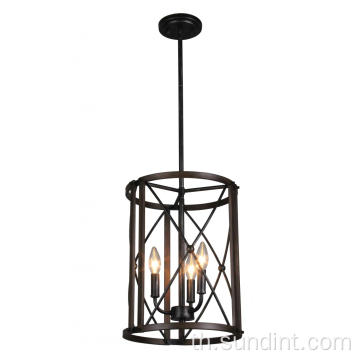 3*60W Steel Wood Light Chandelier